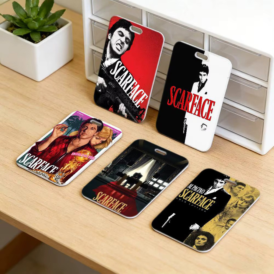 S-Scarface 1983 Premium Ausweishalter mit Lanyard und langlebiger Kartenhülle aus Kunststoff für Mitarbeiter und Profis - Bild 2