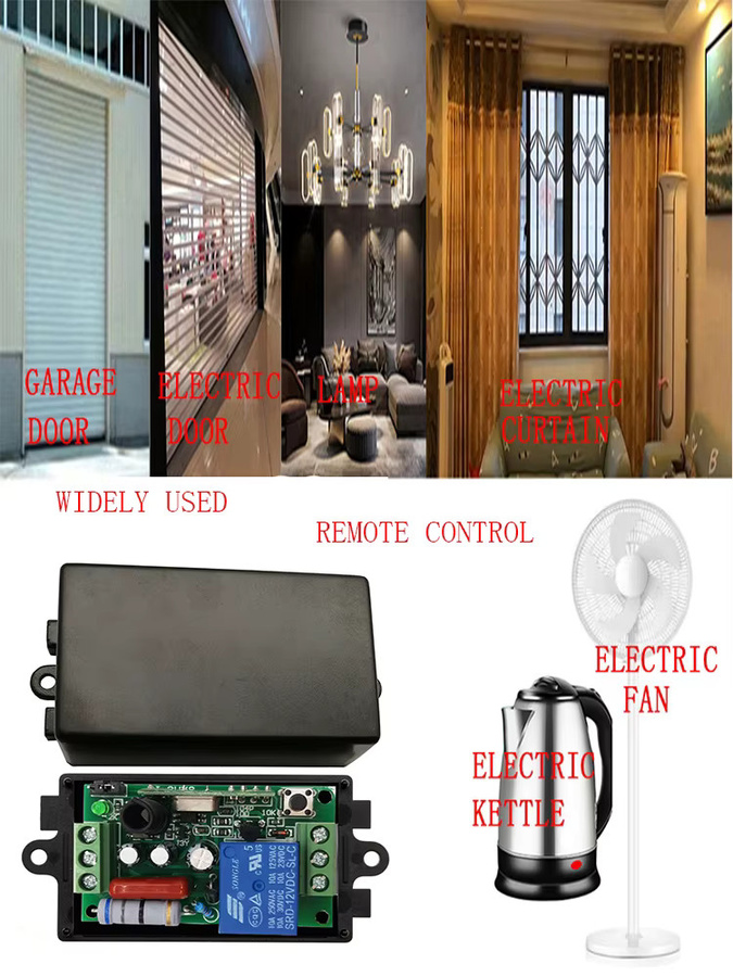 Xuanlongyuan RF Wireless Fernbedienung Relais Schalter mit 3000m Reichweite in Weiß für Licht, Lampen, Fenster, Garagentore und Projektionsbildschirme - Bild 2