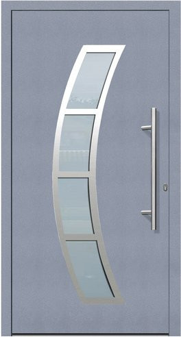 KNOCK Kunststoff-Haustür Terra grau mit Glaseinsatz und RC2 Schutzklasse, Höhe: 210 cm, Breite: 100 cm - Bild 1
