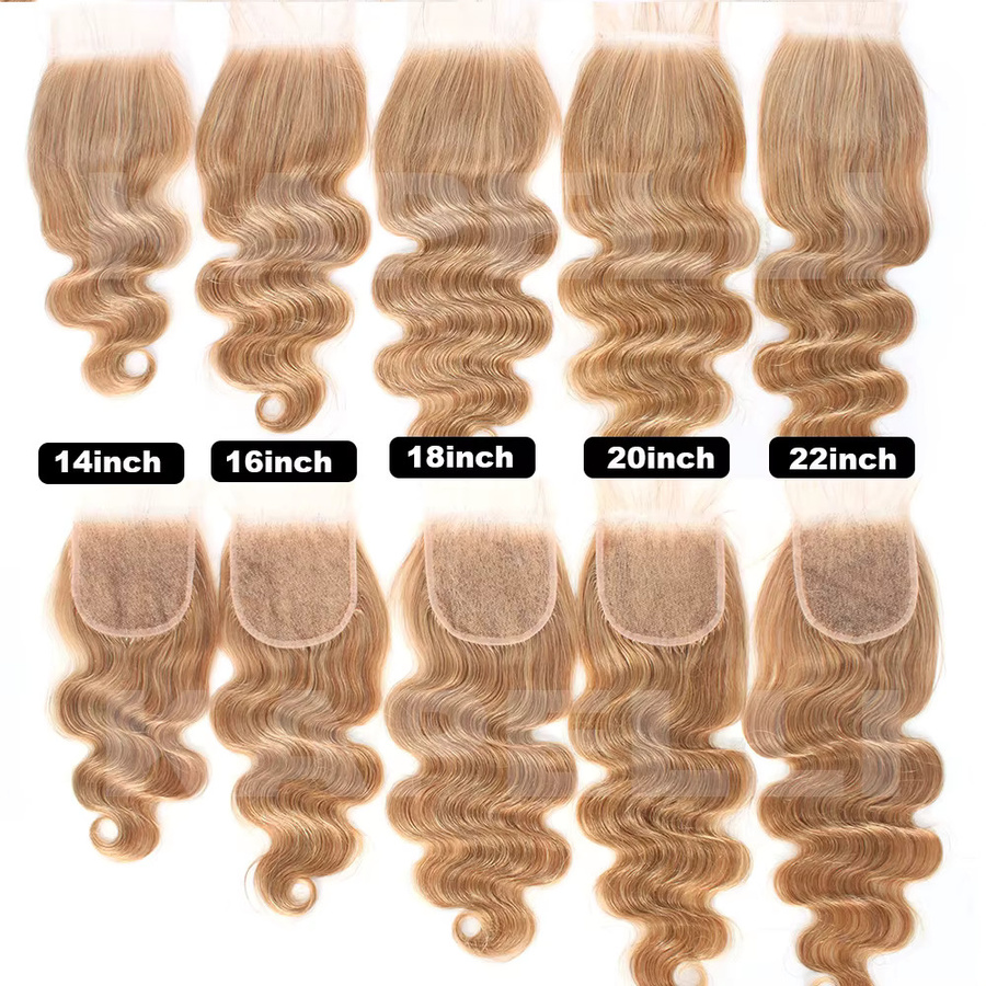 Kapelli Body Wave Echthaar-Bündel, 4x4 Honigblonde, 100% Brasilianische Remy Echthaar-Extensions - Bild 4