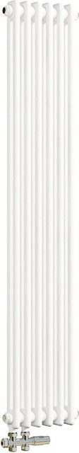 Duschparadies Traditioneller Heizkörper für Warmwasserbetrieb Weiß B: 150 cm, H: 29 cm, 2-Säulen - Bild 1