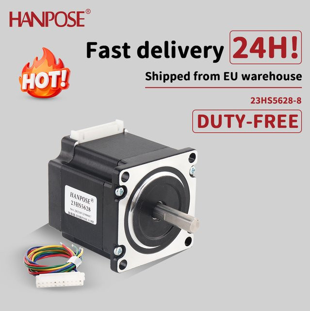 HANPOSE Schrittmotor NEMA23 23HS5628 in Schwarz mit 4 Drähten und 2,8A für CNC, Laser und Schneidemaschinen - Bild 1