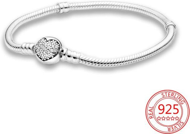 Wucifang Jewelry Armband, 925 Sterling Silber, Unendlich Geknotetes Herz, 17cm, Damen - Bild 1