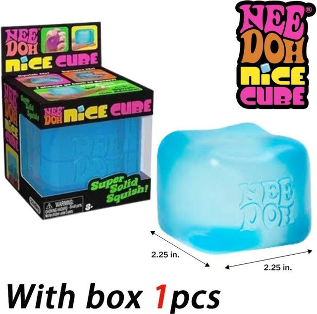 Topmix Nee Doh Nice Cube Super Squeeze Fidget Spielzeug, Squishy Würfel, rot, grün, BPA-free - Bild 1