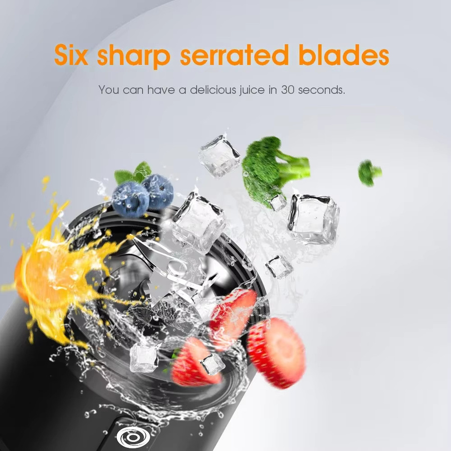 DENOKIN Tragbarer elektrischer Entsafter in Schwarz, 700 ml, USB wiederaufladbarer Mini-Mixer für Smoothies und Obst - Bild 3