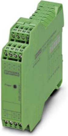 Sicherheitsrelais Phoenix Contact PSR-SCP-24UC/URM/3X1/3X2 in Grün, Betriebsspannung 24 V/DC und 24 V/AC, 3 Schließer und 3 Öffner, B/H/T: 22,5 x 99 x 114,5 mm - Bild 1
