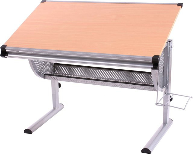 MCW Schülerschreibtisch Preston Kinder- und Jugend-Schreibtisch in Buche Natur, höhenverstellbar und neigbar, B/T/H: 118 x 68 x 92 cm - Bild 1