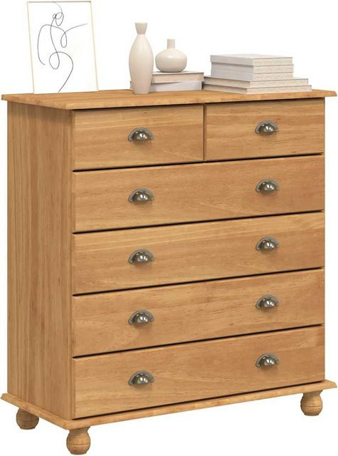 Braune Kommode ASKIM von VD Home Furnishing aus Kiefernholz, B/T/H: 91 x 40 x 95,5 cm - Bild 1