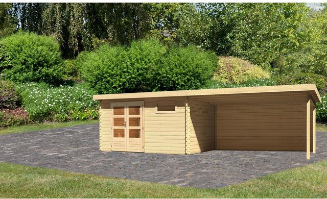 Karibu Holz-Gartenhaus Ängelholm in Natur mit Pultdach und modernem Design, B: 370 cm, T: 280 cm - Bild 1