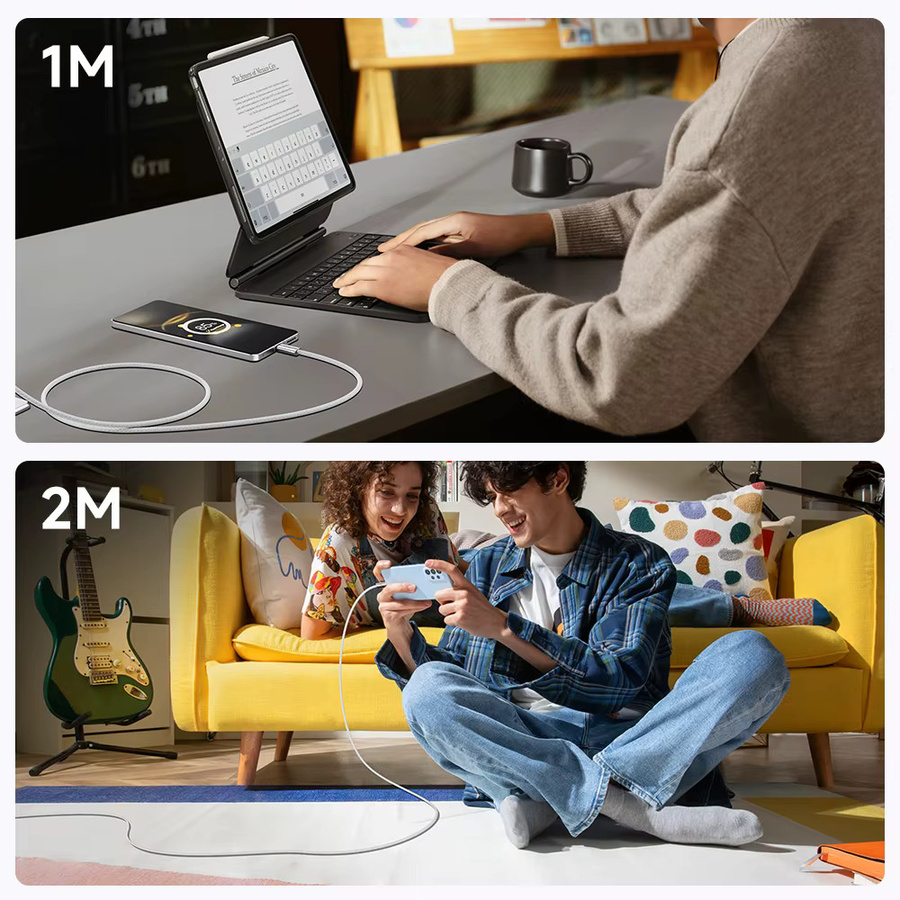 Toocki USB-A auf USB-C Kabel mit 100 W Schnellladefunktion QC3.0 und 480 Mbit/s Datenübertragungsrate aus Zinklegierung und geflochtenem Material - Bild 6