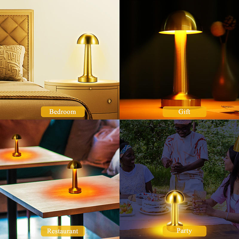Neoglint Retro Metall Tischlampe in Gold/Messing mit Touch Control, dimmbarer LED und Akkubetrieb - Bild 7
