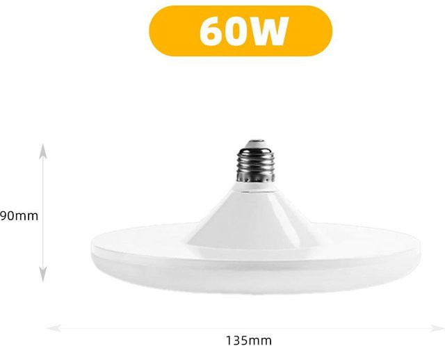 YJMP Super Lighting UFO LED Deckenlampe in Weiß mit E27-Sockel und 60W Leistung - Bild 1