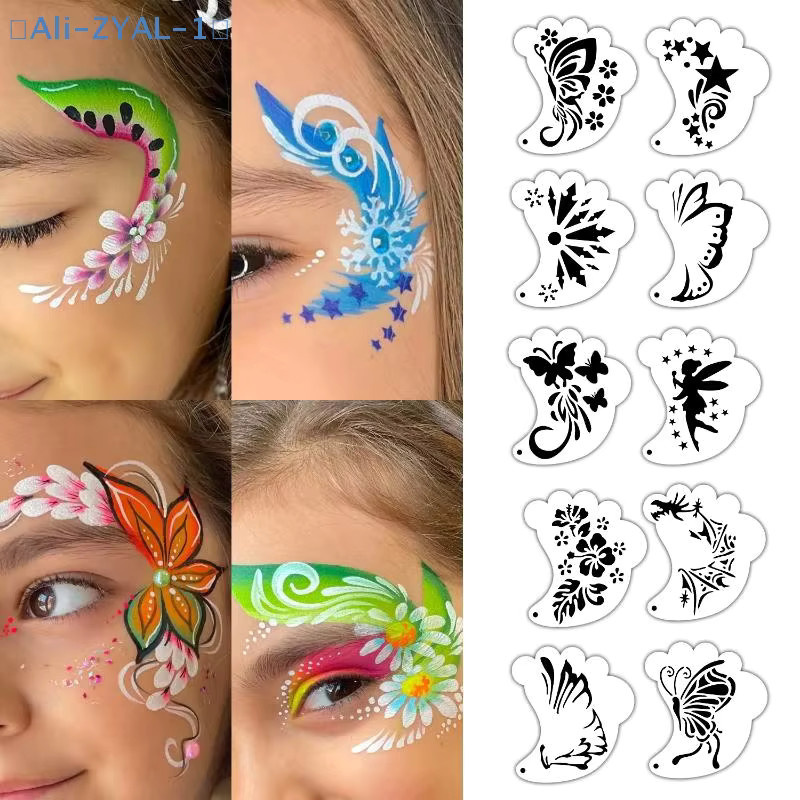 JETTING Gesichtsmalerei-Tattoo-Schablonen-Set, 16-teilig, Unisex - Bild 3