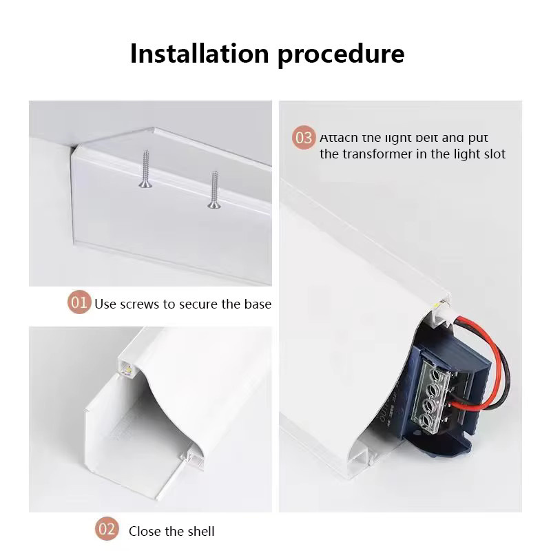 Khelse LED Aluminium Profil für Deckenmontage mit PC Diffusor in Weiß, 1 m Länge - Bild 2
