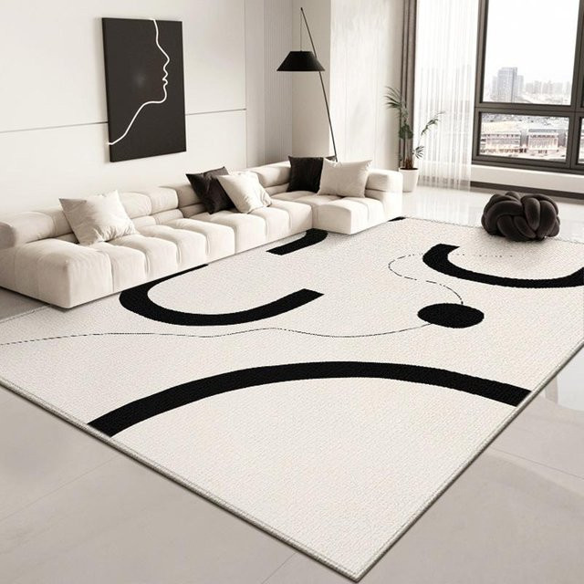 WTEMPO Teppich in Weiß, modern und abstrakt, rutschfest, B/T: 120 x 200 cm - Bild 1