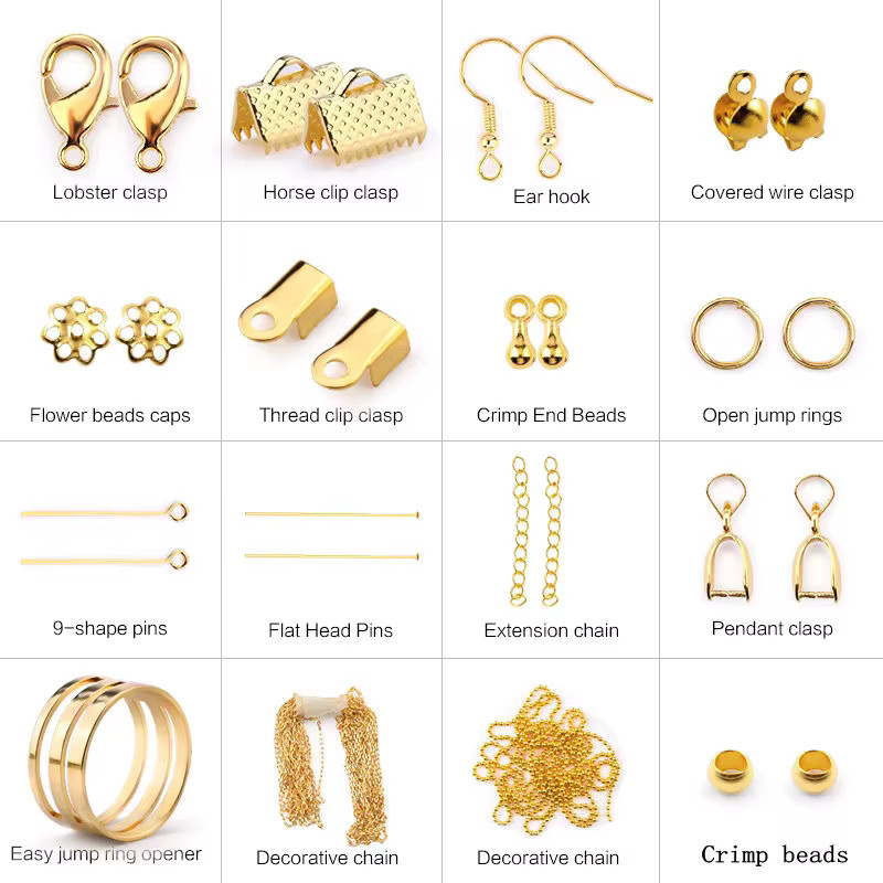 QIAO Schmuckherstellungszubehör-Set, Ohrring-Charms, Schmuckdrähte - Bild 2