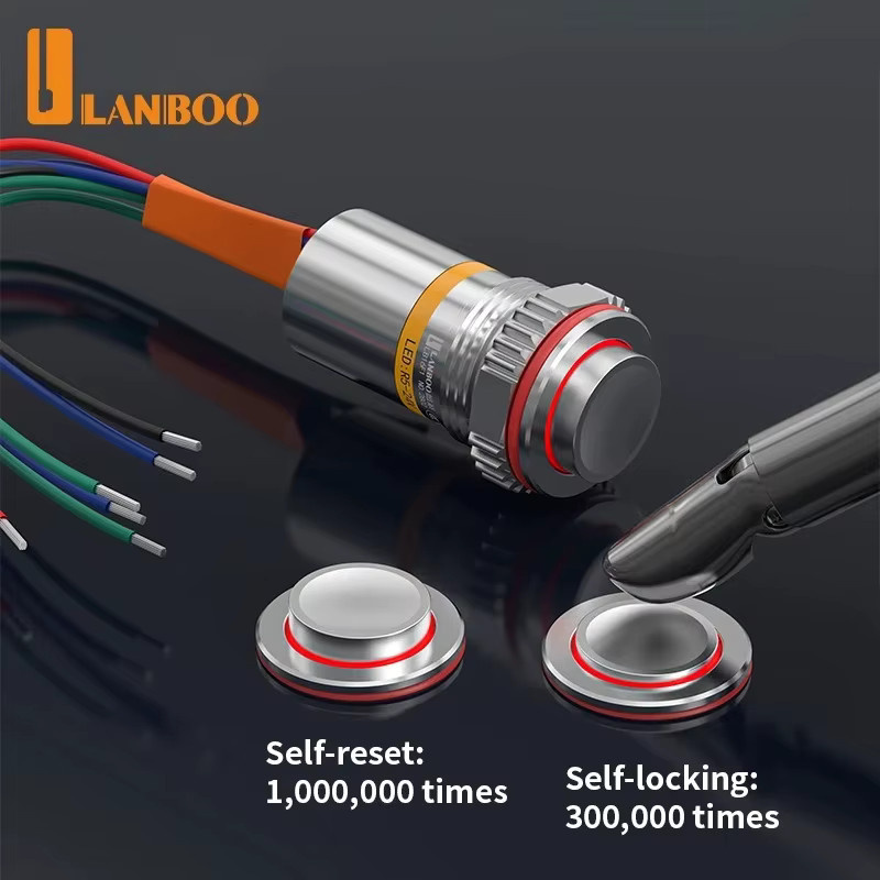 LANBOO Drucktastenschalter IP68 wasserdicht und staubdicht in Silber mit 150mm Durchmesser - Bild 2