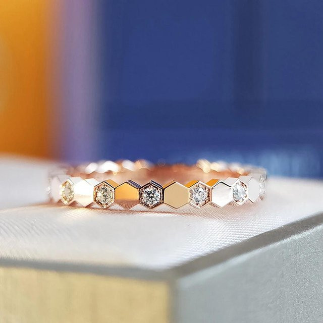 Huitan Mode Verlobungsring, Kupfer, Roségold, Zirkonia, Damen - Bild 1