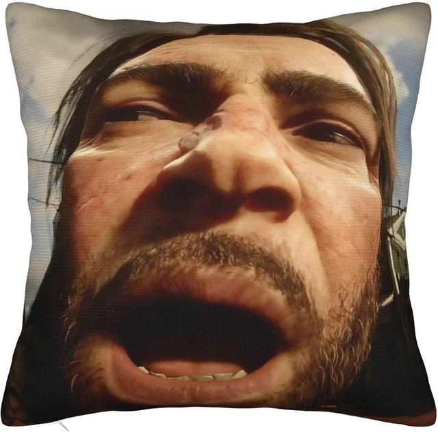BNYNGFN Home Quadratische Kissenbezüge RDR2 Arthur Morgan US-Westen Cowboy Design mit Reißverschluss, B/B: 50,8 x 50,8 cm - Bild 1