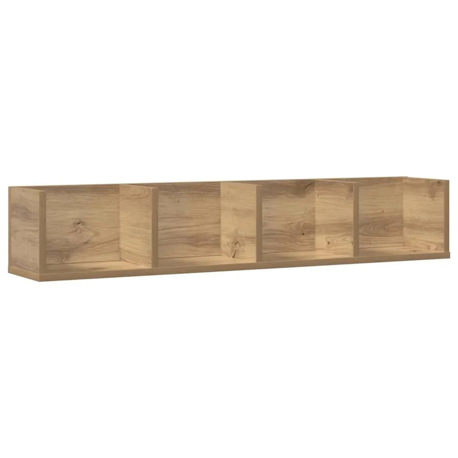 vidaXL CD-Wandregal Artisan-Eiche in Braun aus Holzwerkstoff, Breite: 100 cm, Tiefe: 18 cm, Höhe: 18 cm - Bild 2
