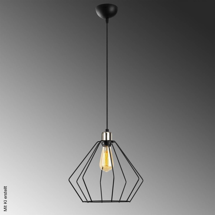 Opviq Pendelleuchte Maden in Schwarz aus Metall mit E27 Fassung, Höhe: 126 cm, Breite: 33 cm, Tiefe: 33 cm - Bild 3