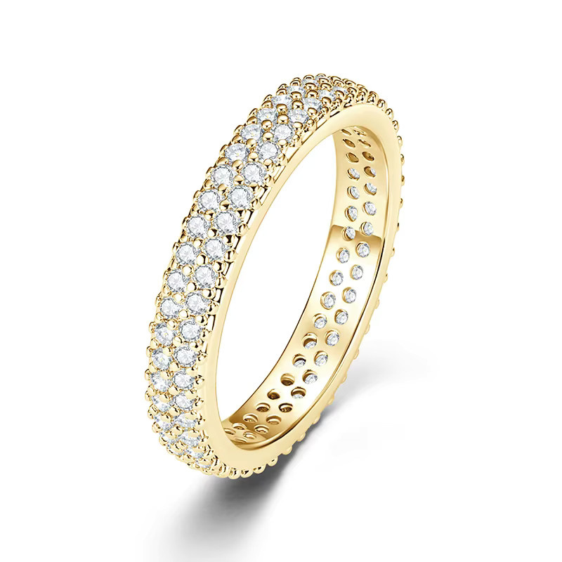 IOGOU Ewigkeitsring, Moissanit, 14 Karat Gold gefüllt, Damen - Bild 4