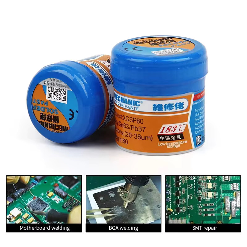 Mechanic Xg50 Lötpaste 183 °C für BGA SMT SMD PCB Reparatur, Lötflussmittel in Grün, 35g/60g - Bild 2