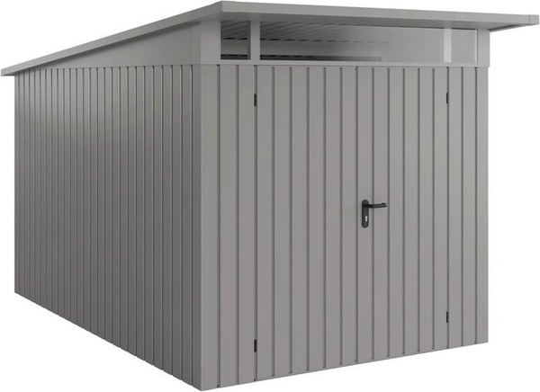 EcoStar Gerätehaus Euroline Pultdach in Graualuminium, 2-flg. mit Oberlicht aus Acrylglas, B: 358 cm, T: 229 cm