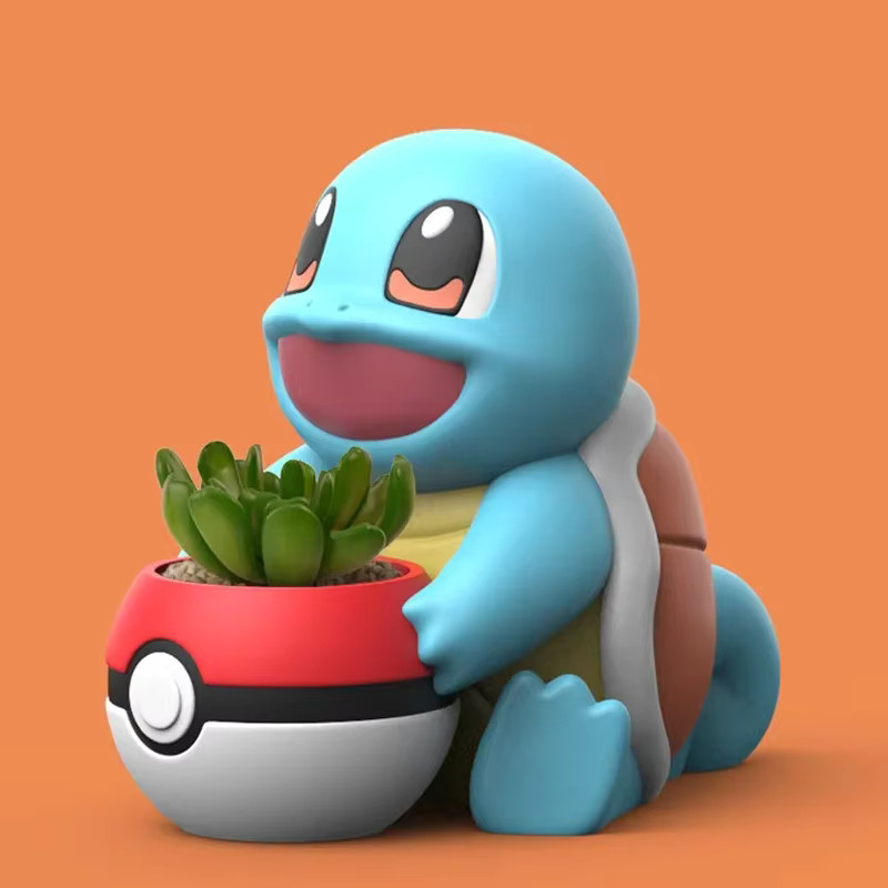 Potdemiel Schiggy Pokemon Harz-Blumentopf als Kawaii Miniatur-Figur für deine Garten- und Heimdekoration, Multicolor, B/T/H: 12,0 x 10,0 x 8,0 cm - Bild 1