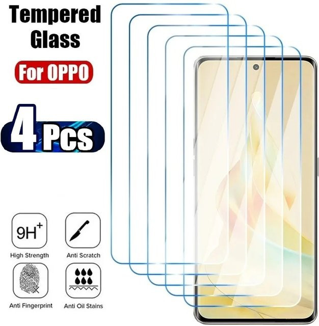 4er-Pack Displayschutzfolie aus gehärtetem Glas für OPPO Realme Q5 Q5i Q2 Q2i Q3i Q3S Q3T Q3 Pro Carnival Reno 10X Zoom A Z 2 2Z 2F in Transparent - Bild 1