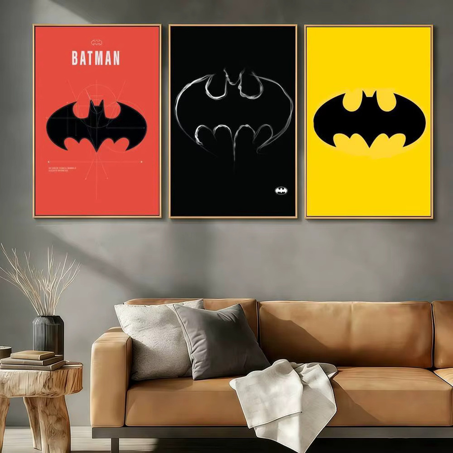 Warner Bros. Batman Logo Poster Aufkleber Vintage Wanddekoration aus Papier, Breite: 21,0 cm, Höhe: 30,0 cm - Bild 2