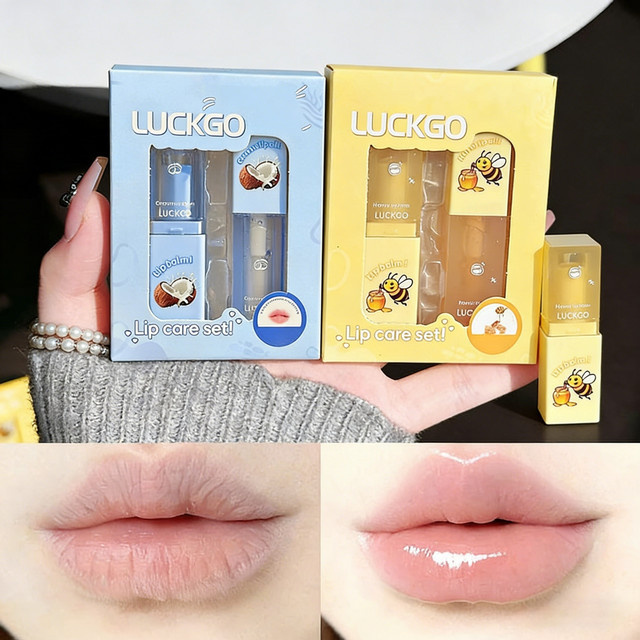 Gege Bear Lippenbalsam und Lippenöl Set, Honig-Kokos, Unisex - Bild 1
