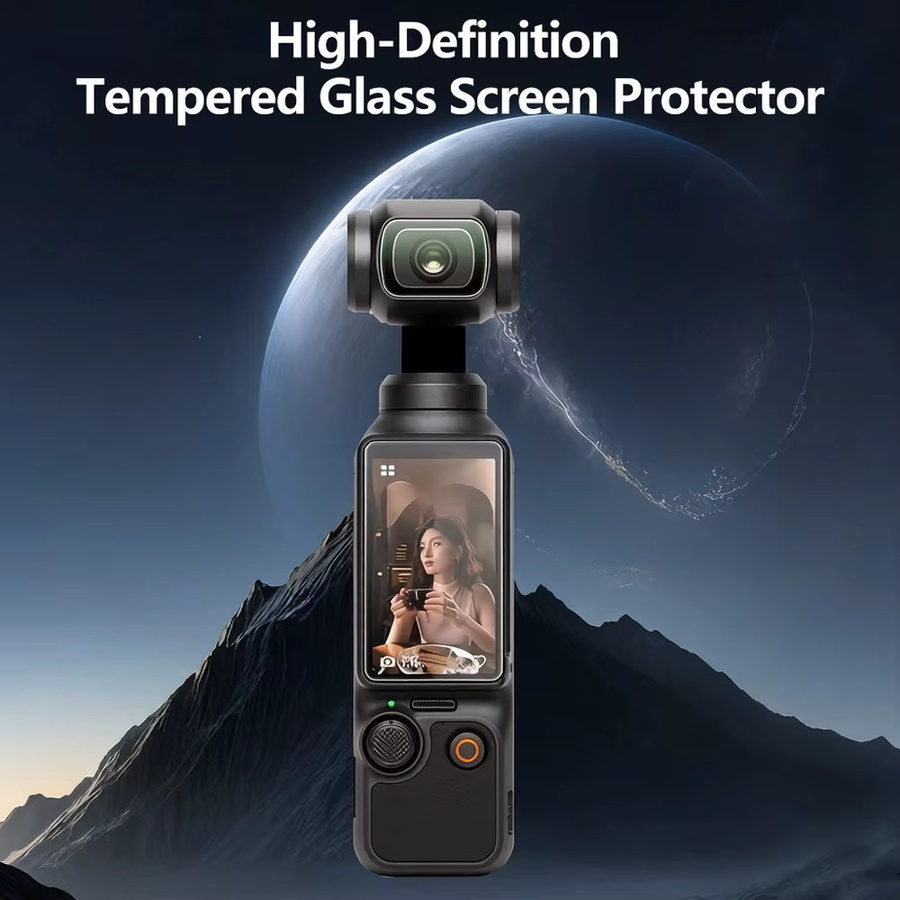 EXSKOF Displayschutz-Set für DJI Osmo Pocket 3 mit gehärtetem Glas und Objektivschutz in Transparent inklusive Reinigungsset - Bild 2