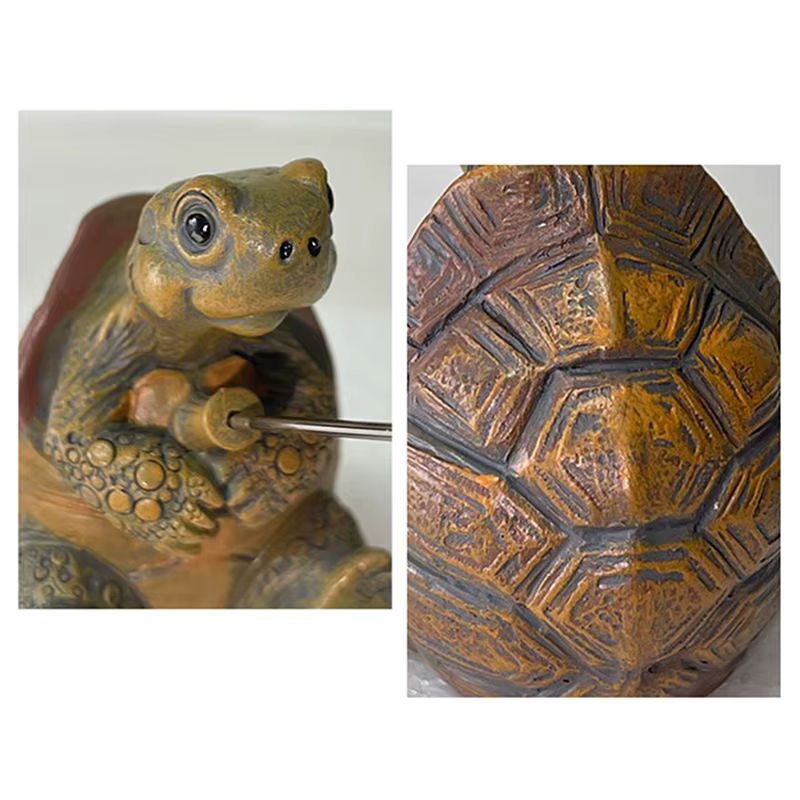 JETTING Schildkröten Statue aus Kunstharz in Braun als dekorative Tierfigur für Garten und Zuhause - Bild 4