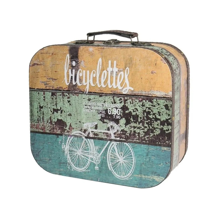 HMF Vintage Holzkiste Koffer Truhe in Schwarz und Multicolour, B/T/H: 25,0 x 21,5 x 8,5 cm - Bild 2