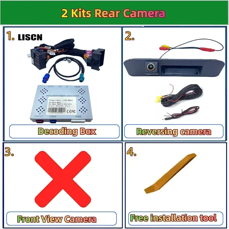 LISCN Rückfahrkamera-Kit für Mercedes Benz ML W166 ML250 ML300 ML350 ML400 (2011-2015) mit HD-Front- und Rückkamera in Schwarz - Bild 6