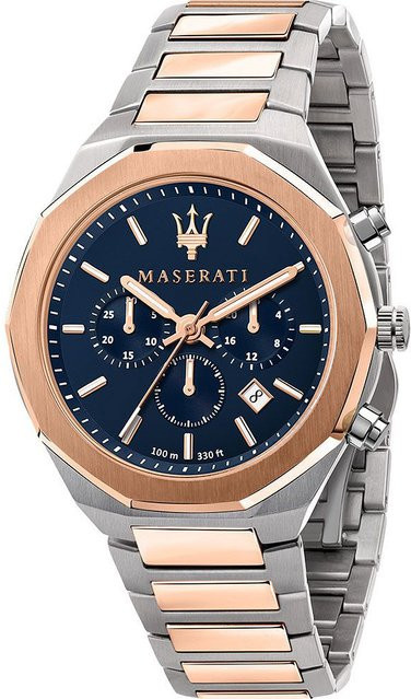 Maserati Chronograph, Quarz, Edelstahl, Blau, 45 mm, Herren - Bild 1