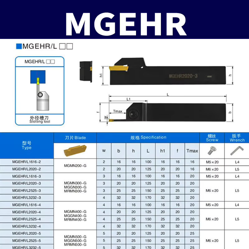 CNHENRY Einstechhalter MGMN200 MGMN300 für Hartmetalleinsätze CNC-Drehwerkzeug - Bild 2