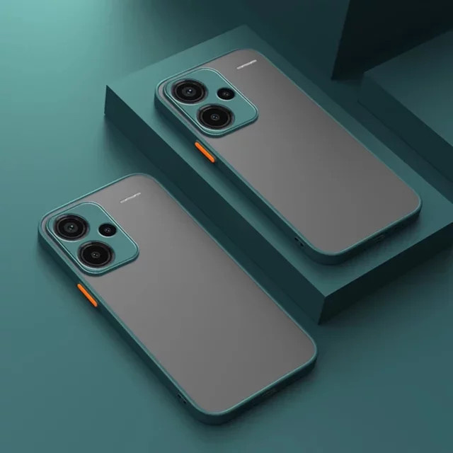 Stoßfeste Schutzhülle für Xiaomi Redmi Note 13 Pro+ 5G, Redmi Note 13 Pro 4G und Redmi A3, Matte Rüstung aus Soft TPU und Hard PC, Transparent oder Schwarz - Bild 1