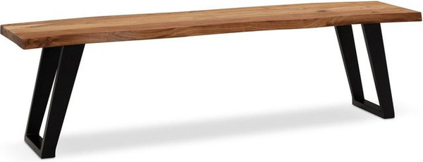 Wohnling Esszimmerbank aus Akazie Massivholz in Braun und Schwarz, B/T/H: 140 x 40 x 45,5 cm