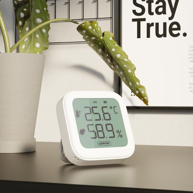 Tuya Smart Digitales Thermometer und Hygrometer in Weiß mit WiFi App-Steuerung für Smart Home Integration - Bild 1