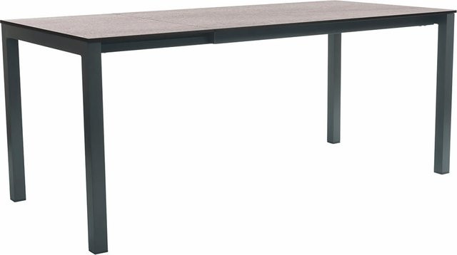 Stern Ausziehtisch Silverstar Stone light in Anthrazit mit Aluminium-Tischplatte, B/T: 80 x 130/180 cm - Bild 1