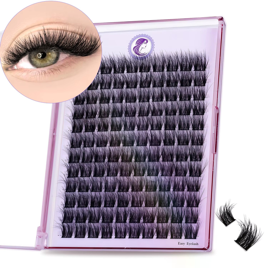 Lasvirey Cluster-Wimpern, 3D-Faux-Nerzwimpern, D-Locken, Unisex - Bild 2