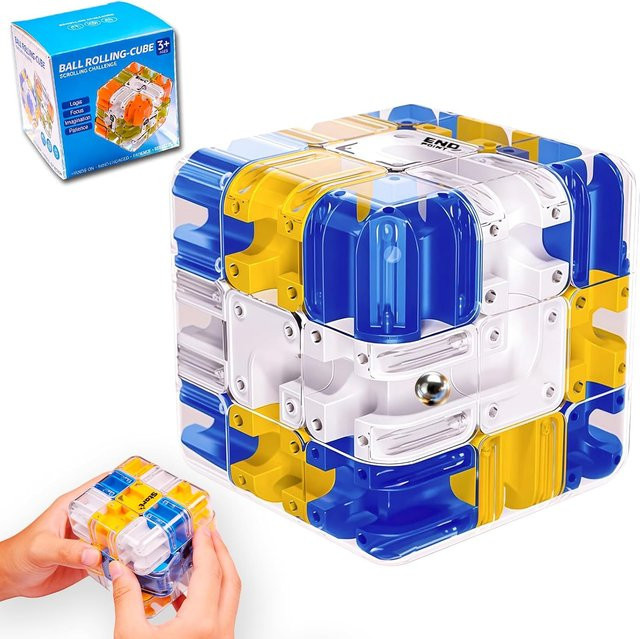 RUIYOROT 3D Rollkugel-Labyrinth-Würfel, Denkspiel, Lernspielzeug, ab 3 Jahre - Bild 1