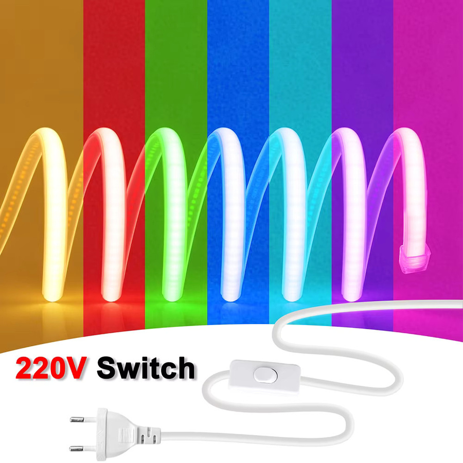 KISUFU COB LED Neon Streifen Licht Set mit 288 LEDs und EU-Stecker, IP67 wasserdicht, Farben: Rot, Blau, Rosa, Gelb, Lila - Bild 3
