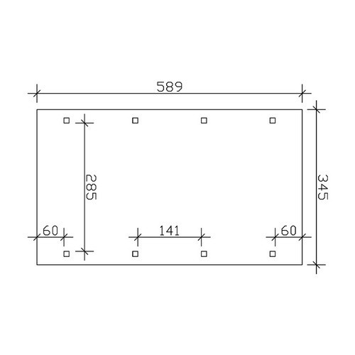 Skan Holz Carport Spessart aus Nadelholz in Grün mit flacher Dachform und EPDM-Dach, B/T: 345 x 589 cm, Höhe: 241 cm - Bild 4