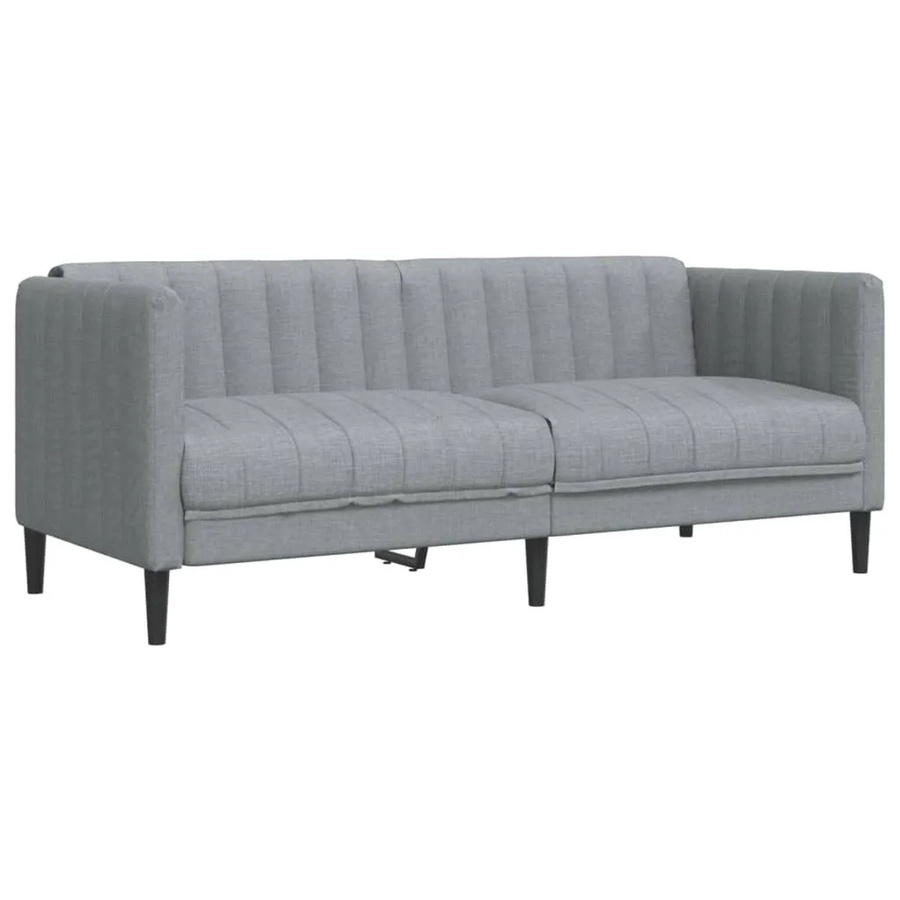 vidaXL 2-Sitzer Sofa Hellgrau aus Stoff mit Massivholzrahmen und Armlehnen - Bild 2