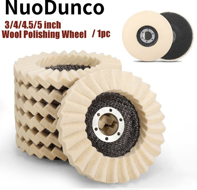 NunDunco Wollpolierscheibe aus Wollfilz in Beige zum Polieren von Metall, Glas und Keramik - Bild 1