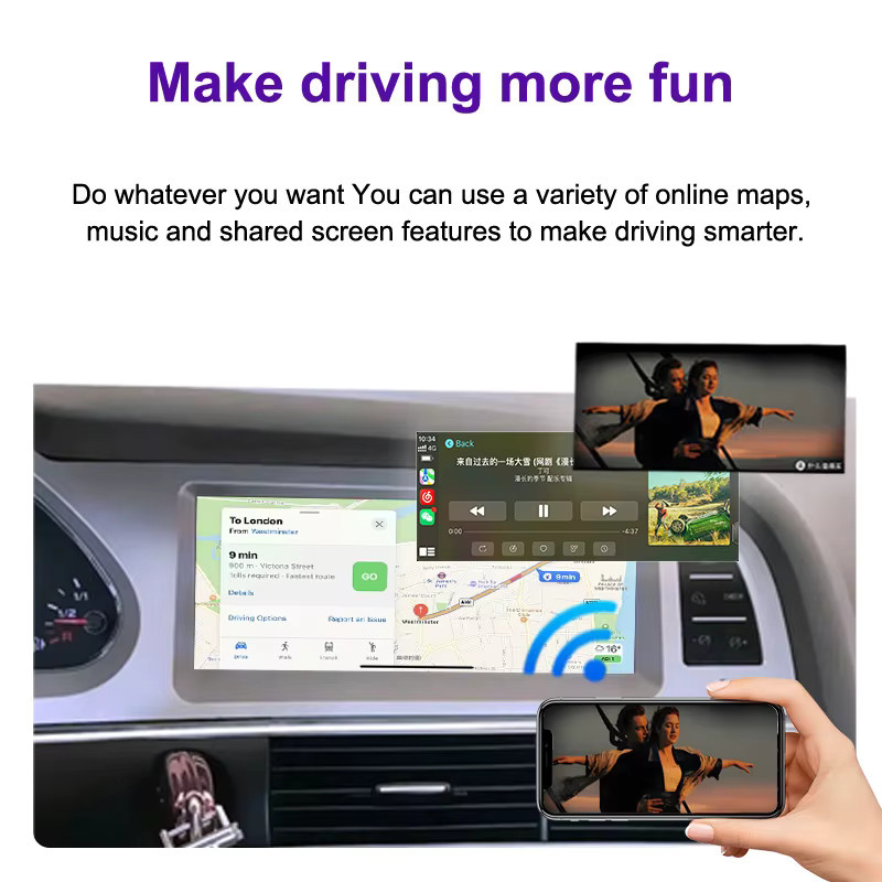 AUTOTOP 8,8-Zoll Linux Autoradio für Audi A6 C6 4F 2005-2012 mit Carplay, Android Auto, Mirror-Link und Rückfahrkamera in Schwarz - Bild 6