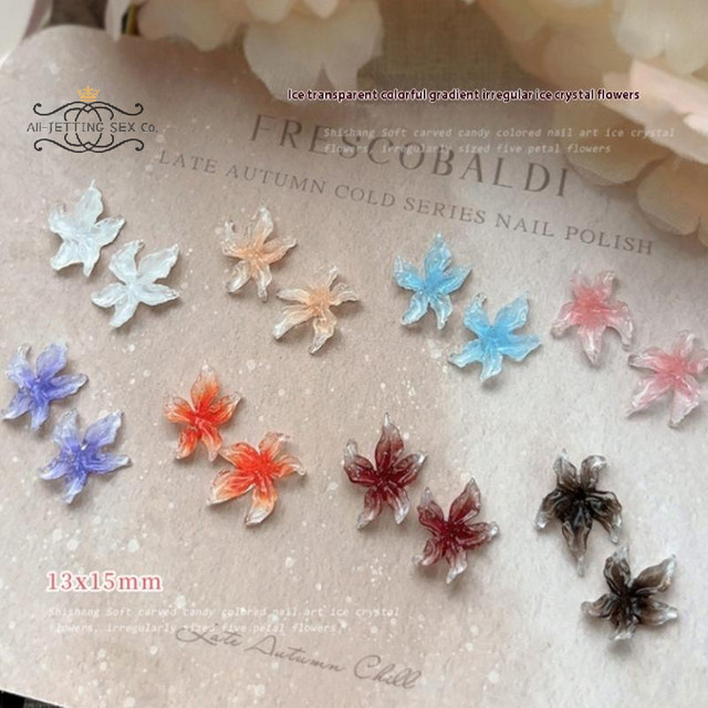 HNKMP Nail Art Charms Lilie, 30 Stück, Weiß, Glänzend, Unisex - Bild 1